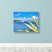 Kunstwerk aan de kustlijn Tropisch oceaanzicht Canvas Afdruk (Insitu (Houten vloer))