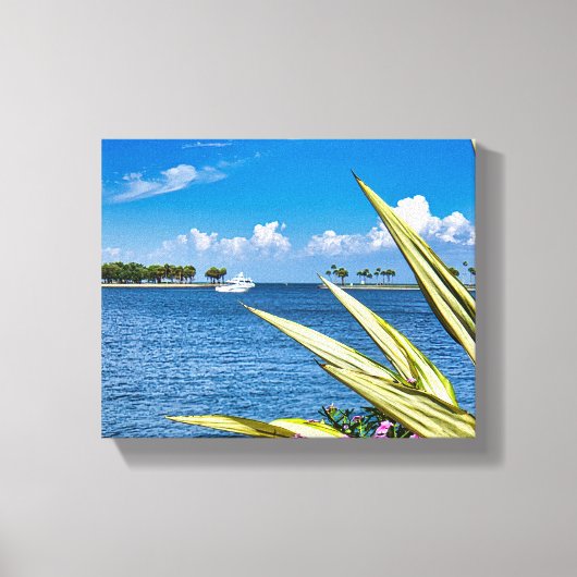 Kunstwerk aan de kustlijn Tropisch oceaanzicht Canvas Afdruk (Voorkant)