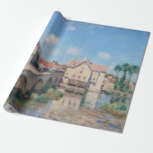 Kunstwerk Alfred Sisley - Le Pont de Moret Cadeaupapier (Uitgerold)