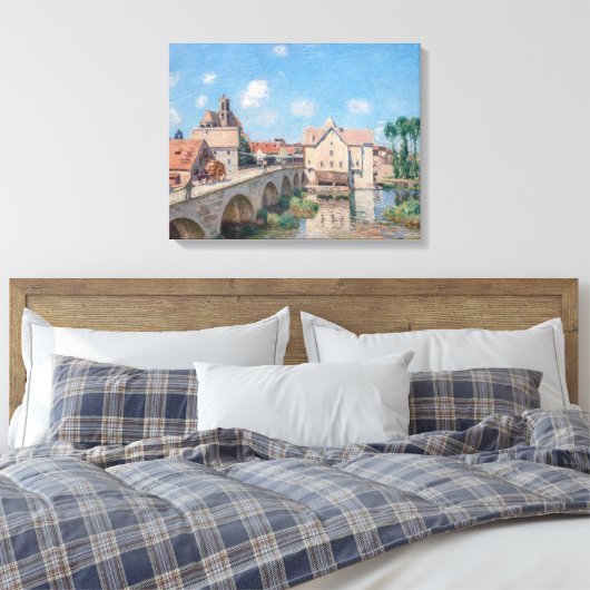 Kunstwerk Alfred Sisley - Le Pont de Moret Canvas Afdruk (Insitu (Slaapkamer))