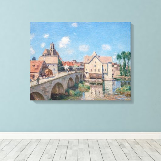 Kunstwerk Alfred Sisley - Le Pont de Moret Canvas Afdruk (Insitu (Houten vloer))