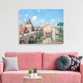 Kunstwerk Alfred Sisley - Le Pont de Moret Canvas Afdruk (Insitu (Woonkamer))