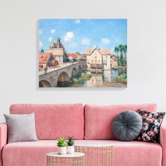 Kunstwerk Alfred Sisley - Le Pont de Moret Canvas Afdruk (Insitu (Woonkamer))