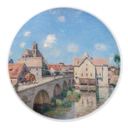 Kunstwerk Alfred Sisley - Le Pont de Moret Keramische Knop (Voorkant)