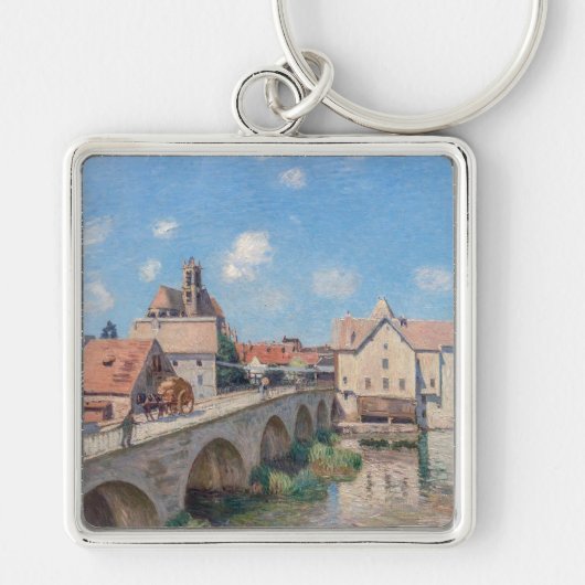 Kunstwerk Alfred Sisley - Le Pont de Moret Sleutelhanger (Voorkant)