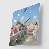 Kunstwerk Alfred Sisley - Le Pont de Moret Vierkante Klok (Hoek)