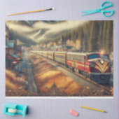 Kunstwerk Art Deco waterverf Trein Tissuepapier (Craft)