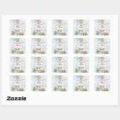 Kunstwerk Baby Shower Vierkante Sticker (Vel)