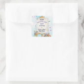 Kunstwerk Baby Shower Vierkante Sticker (Tas)