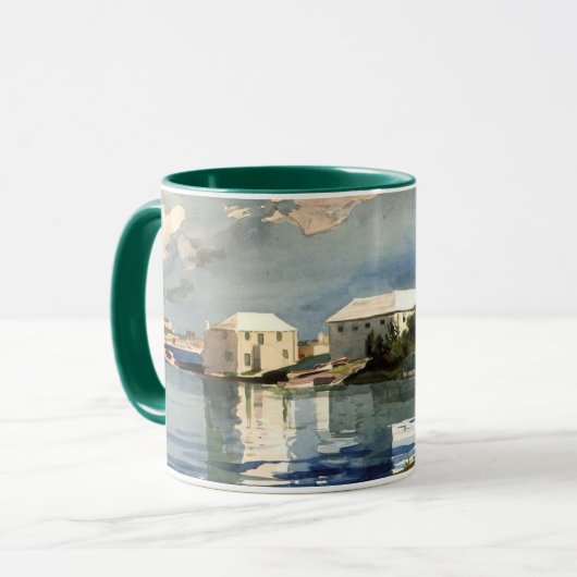 Kunstwerk Bermuda, Salt Kettle Mok (Voorkant links)