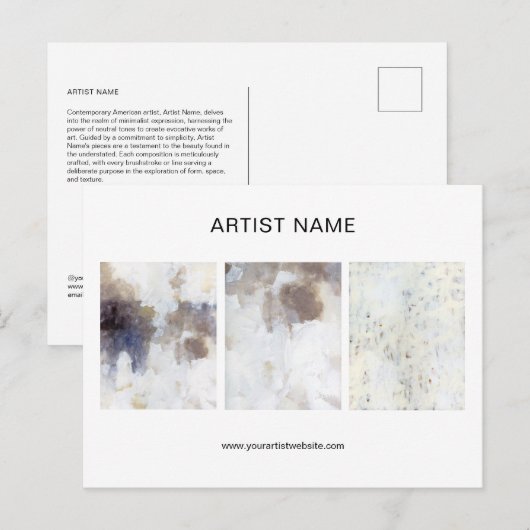 Kunstwerk Collage Artist Briefkaart Sjabloon (Voorkant / Achterkant)