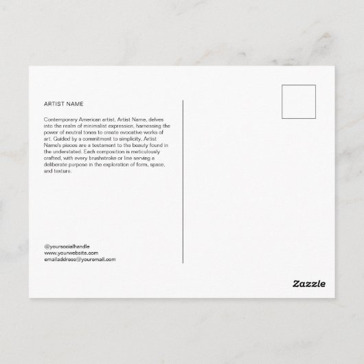 Kunstwerk Collage Artist Briefkaart Sjabloon (Achterkant)