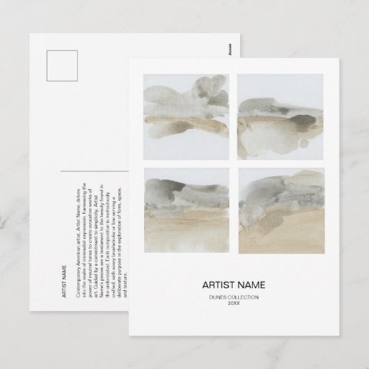 Kunstwerk Collage Artist Briefkaart Sjabloon (Voorkant / Achterkant)