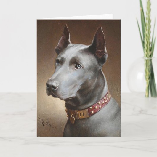 kunstwerk - een Doberman Pinscher Portrait Kaart (Voorkant)