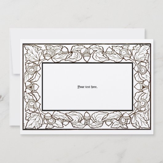 Kunstwerk en tekenstijl voor eikels en eikels bedankkaart (Achterkant)