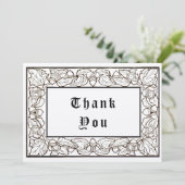 Kunstwerk en tekenstijl voor eikels en eikels bedankkaart (Staand voorkant)