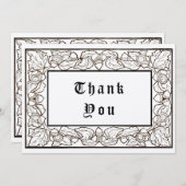 Kunstwerk en tekenstijl voor eikels en eikels bedankkaart (Voorkant / Achterkant)