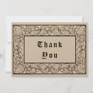 Kunstwerk en tekenstijl voor eikels en eikels bedankkaart