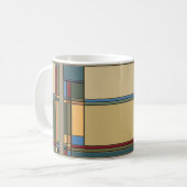 Kunstwerk en vlot gebold geometrisch patroon koffiemok (Voorkant links)