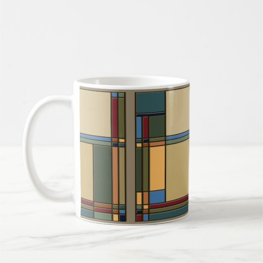 Kunstwerk en vlot gebold geometrisch patroon koffiemok (Links)