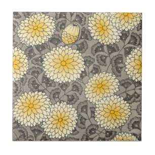 Kunstwerk Geel chrysanthemum Repro Tegeltje