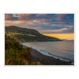 Kunstwerk Greystones Beach Zonsondergang   Ierse k Perfect Poster