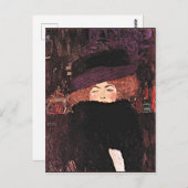 Kunstwerk Gustav Klimt, Lady in a Fur Pet en Boa Briefkaart (Voorkant / Achterkant)