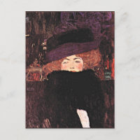 Kunstwerk Gustav Klimt, Lady in a Fur Pet en Boa
