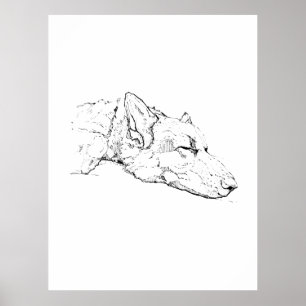 Kunstwerk illustratie, Duitse Herdersportret Poster