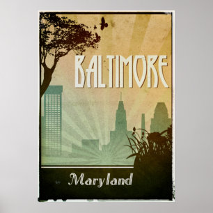 Kunstwerk in Baltimore Art Deco Design City Poster