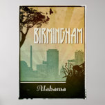 Kunstwerk in Birmingham Art Deco Design City Poste Poster<br><div class="desc">Een perfecte retro-reisposter voor iedereen die verliefd is op Birmingham Alabama</div>