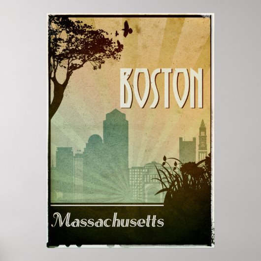 Kunstwerk in Boston Art Deco Design City Poster (Voorkant)
