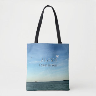 Kunstwerk 'Jesus & Dove Vredige Lucht' Tote Bag
