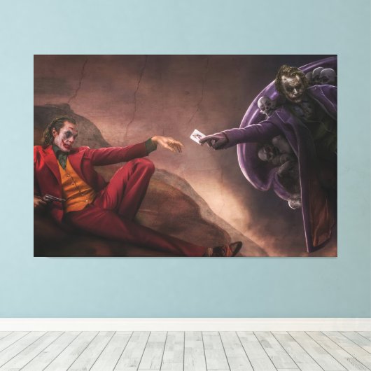 Kunstwerk Joker Premium Wrapped Canvas (gloss) (Insitu (Houten vloer))