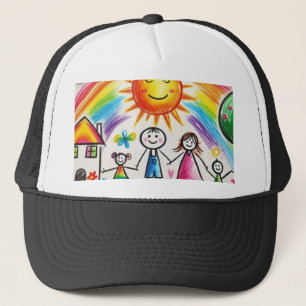 Kunstwerk kind trotse Tekenende kinderen Trucker Pet