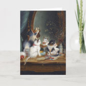  kunstwerk - Kittens spelen op een Vanity, Kaart (Voorkant)