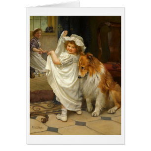  kunstwerk - Little Girl en Collie Dog,