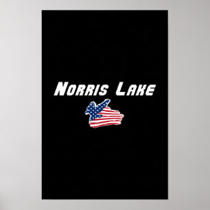 Kunstwerk met Amerikaanse adelaarsvlag Norris Lake Poster