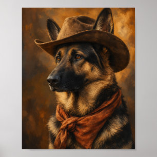 Kunstwerk met Duitse Herdershond — Portret van Ran Poster
