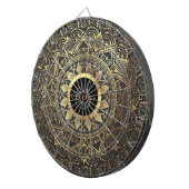 Kunstwerk met goudmandala dartbord (Voorkant Rechts)