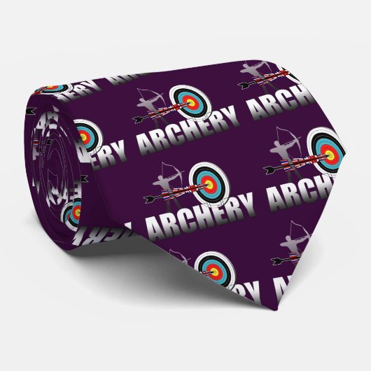 Kunstwerk met het doel van Archery London Stropdas (Opgerold)