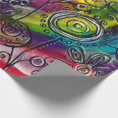 Kunstwerk met kleurrijke bloem cadeaupapier (Hoek)