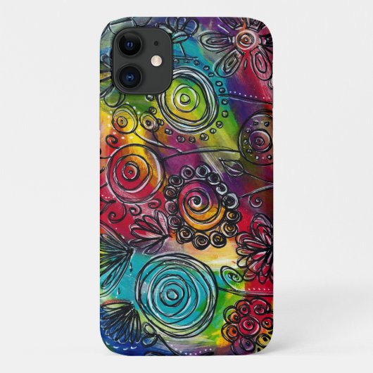 Kunstwerk met kleurrijke bloem Case-Mate iPhone case (Achterkant)
