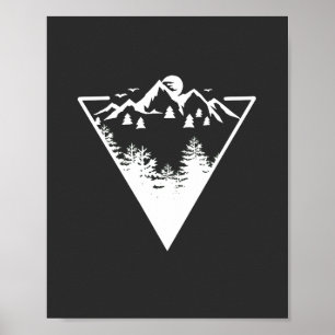 Kunstwerk met lijst driehoek met wildernis poster