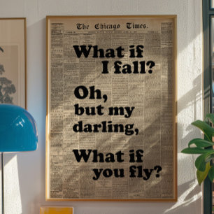 Kunstwerk met typografie uit oude kranten op de mu poster