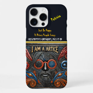 Kunstwerk met vette texturen en een opvallend oog iPhone 16 pro max hoesje
