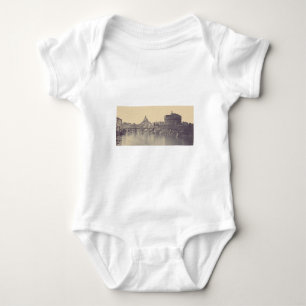 Kunstwerk met vintage Rome Tiber-kasteel en Vatica Romper