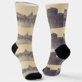 Kunstwerk met vintage Rome Tiber-kasteel en Vatica Sokken (Gebogen)
