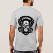 Kunstwerk met vleugel schedel t-shirt (Achterkant)