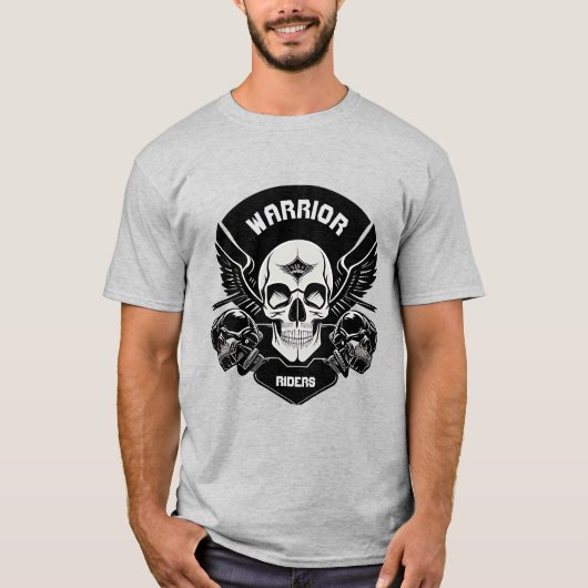 Kunstwerk met vleugel schedel t-shirt (Voorkant)
